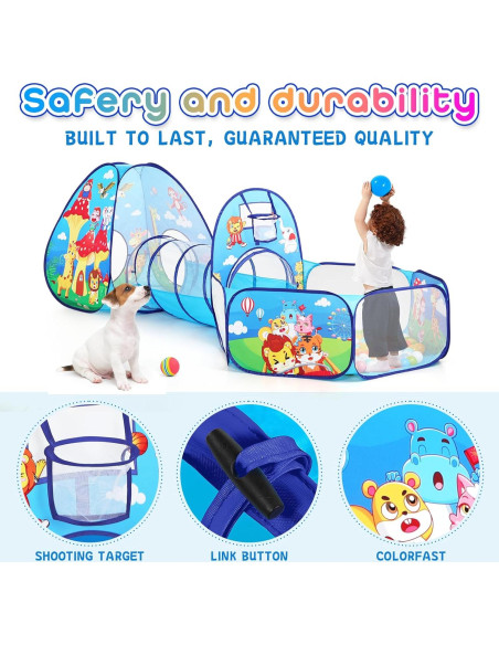 Carpa de Juego 3 Piezas para Niños con Túnel y Piscina