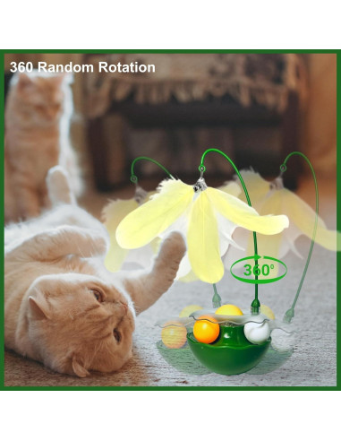 Juguete Interactivo para Gatos YallMiaul con Plumas y Hierba Gatera
