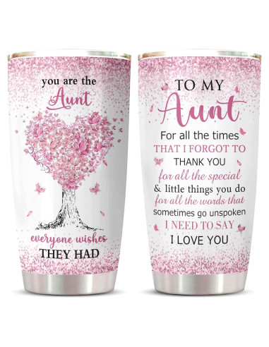 Vaso de Acero Inoxidable 20oz ZANIION para Tía - Regalo Ideal