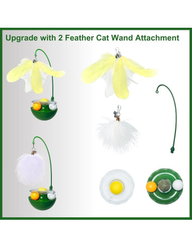 Juguete Interactivo para Gatos YallMiaul con Plumas y Hierba Gatera