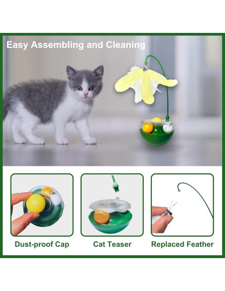 Juguete Interactivo para Gatos YallMiaul con Plumas y Hierba Gatera