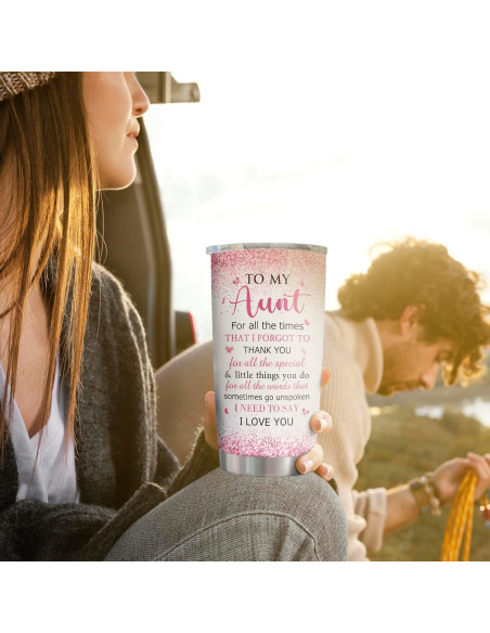 Vaso de Acero Inoxidable 20oz ZANIION para Tía - Regalo Ideal