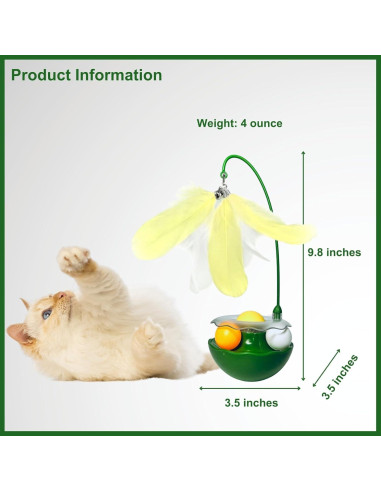 Juguete Interactivo para Gatos YallMiaul con Plumas y Hierba Gatera