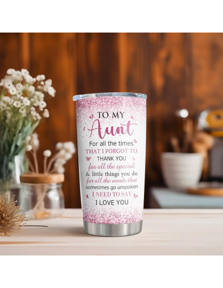 Vaso de Acero Inoxidable 20oz ZANIION para Tía - Regalo Ideal