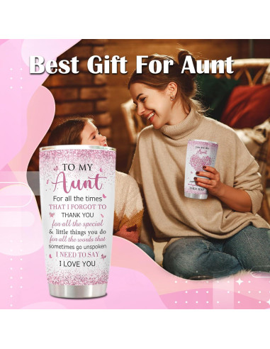 Vaso de Acero Inoxidable 20oz ZANIION para Tía - Regalo Ideal