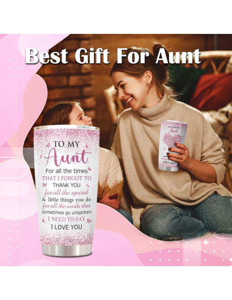 Vaso de Acero Inoxidable 20oz ZANIION para Tía - Regalo Ideal