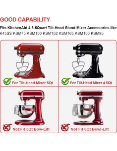 Batidor de Acero Inoxidable Hozodo para Kitchenaid 4.5-5Qt 2