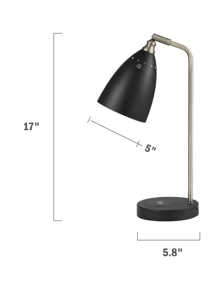 Lámpara de Escritorio LED Lianheng Negra con Cargador Inalámbrico