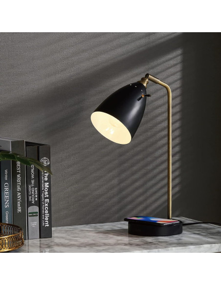 Lámpara de Escritorio LED Lianheng Negra con Cargador Inalámbrico