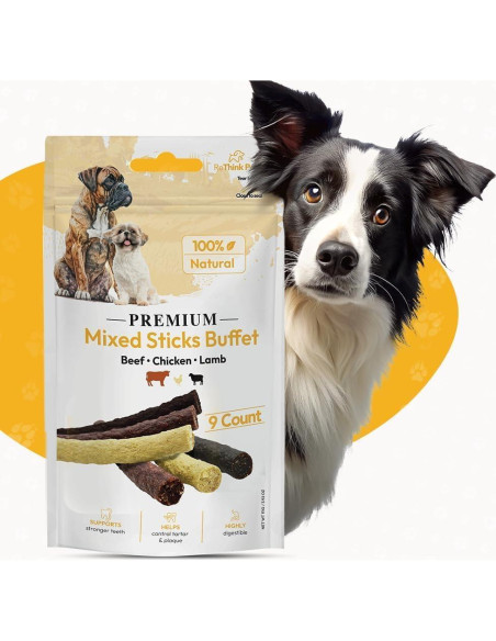 Palitos Masticables para Perros FIFO - Cordero, Pollo y Res, 27 Unidades