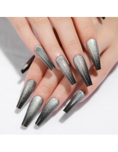 Uñas Postizas Gentle Claws Nieve Ceniza 24 Piezas Terciopelo 2