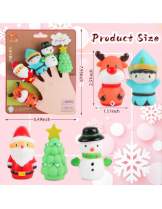Set de 5 Títeres de Dedo de Navidad CCINEE - Silicona Segura 2