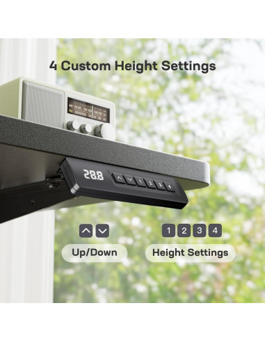 Escritorio de pie eléctrico Marsail TZESD6B-N1 40x24 negro