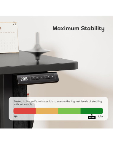 Escritorio de pie eléctrico Marsail TZESD6B-N1 40x24 negro