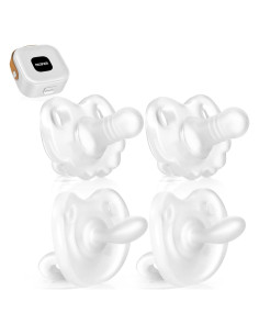 Chupetes Ortodónticos de Silicona para Bebés - 4 Piezas Blancos