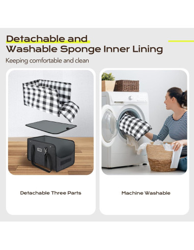 Asiento de Coche para Perros CHZUOBER Negro 5kg Desmontable