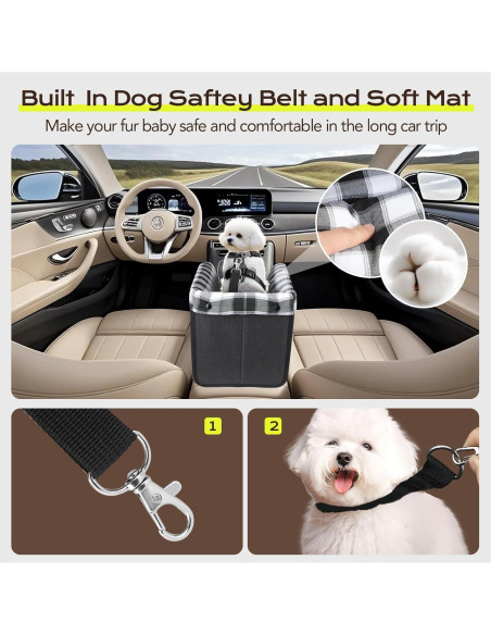 Asiento de Coche para Perros CHZUOBER Negro 5kg Desmontable Asiento de Coche para Perros CHZUOBER Negro 5kg Desmontable