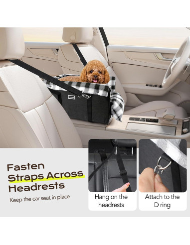 Asiento de Coche para Perros CHZUOBER Negro 5kg Desmontable