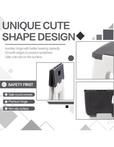 Escalón Plegable ZLMHYYM Gris 31x20.6x22.9 cm 136 kg