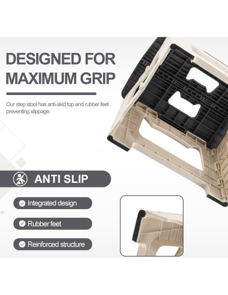 Escalón Plegable ZLMHYYM Gris 31x20.6x22.9 cm 136 kg