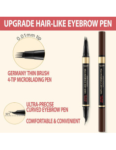 Lápiz de Cejas 2-en-1 LAVONE Microblading Marrón Ceniza 2