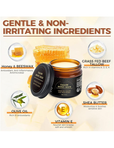 Bálsamo Hidratante Facial de Grasa de Res Orgánica 60g