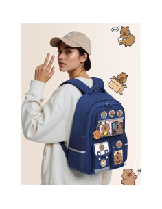 Mochila Impermeable Kawaii SJIE Capibara 25.4x12.7cm 600cl 2
