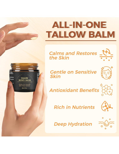 Bálsamo Hidratante Facial de Grasa de Res Orgánica 60g