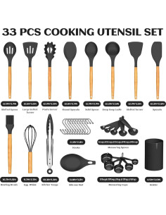 Juego de Utensilios de Cocina de Silicona JOFULBOND 33 pzas 2