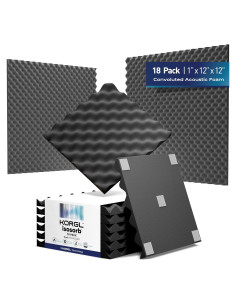 Paneles Acústicos Korgl 18 Paquetes 2.54cm Espuma Aislante