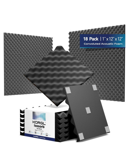 Paneles Acústicos Korgl 18 Paquetes 2.54cm Espuma Aislante Paneles Acústicos Korgl 18 Paquetes 2.54cm Espuma Aislante