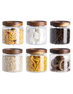 Juego de 6 tarros de vidrio herméticos Kanwone 500ml