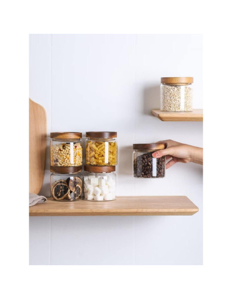 Juego de 6 tarros de vidrio herméticos Kanwone 500ml