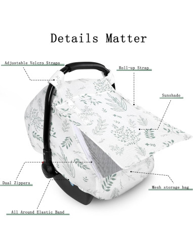 Cubierta de Asiento de Coche para Bebé Pea Pod Verde Universal