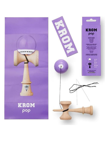 Kendama KROM POP LOL Lavanda - Juguete de Madera Premium