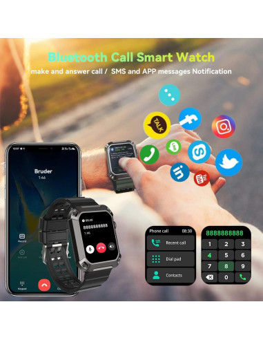 Reloj Inteligente Militar Rogbid Tank S2 1.83" GPS 5ATM