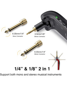 Sistema Inalámbrico de Guitarra LEKATO 2.4GHz 6 Canales Negro 2