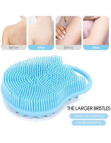 Exfoliador de Cuerpo y Cabello Ohlove 2 en 1 Silicona Azul