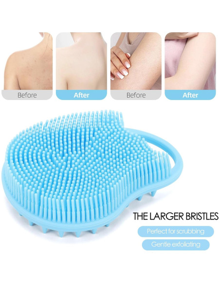 Exfoliador de Cuerpo y Cabello Ohlove 2 en 1 Silicona Azul