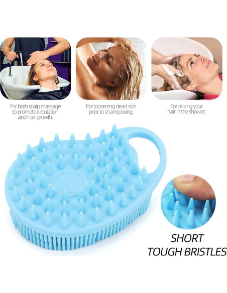 Exfoliador de Cuerpo y Cabello Ohlove 2 en 1 Silicona Azul