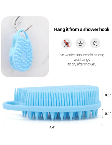 Exfoliador de Cuerpo y Cabello Ohlove 2 en 1 Silicona Azul