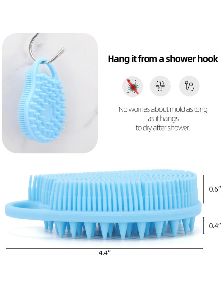 Exfoliador de Cuerpo y Cabello Ohlove 2 en 1 Silicona Azul