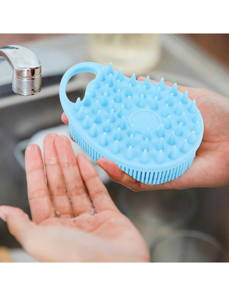 Exfoliador de Cuerpo y Cabello Ohlove 2 en 1 Silicona Azul