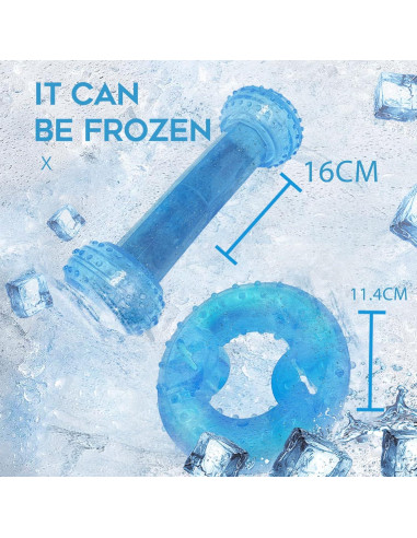 Juguete de Masticar Congelable para Cachorros SPOFLY Azul