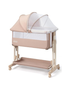 Cuna Lateral JOYMOR 4 en 1 Beige, 7 Alturas Ajustables