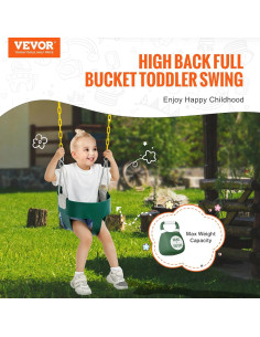 Columpio para Niños VEVOR con Respaldo Alto 68 kg Verde 2