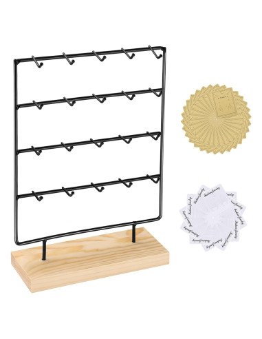 Soporte para Pendientes RNTBWD Negro 4 Niveles 20 Ganchos