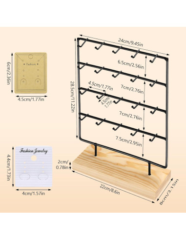 Soporte para Pendientes RNTBWD Negro 4 Niveles 20 Ganchos