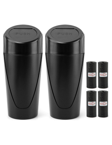 Bote de Basura para Auto EMVANV 2 Pcs Negro Impermeable