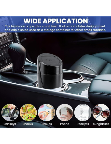 Bote de Basura para Auto EMVANV 2 Pcs Negro Impermeable